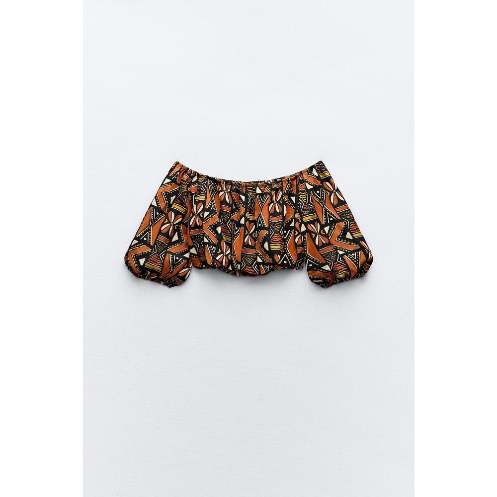 ZARA Printed Crop Top SIZE XS - Picture 2 of 7